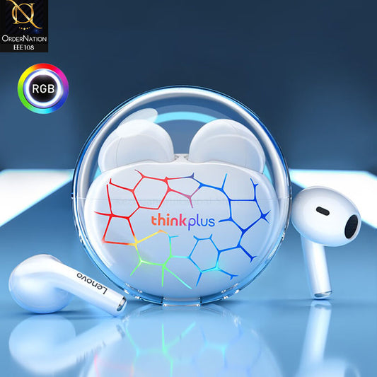 Lenovo LP80 Pro RGB TWS Gaming Earphones BT 5.3 Noise Reduction Touch Control 200mAh - White