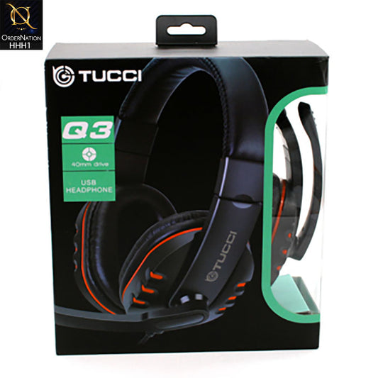 Tucci 40mm USB On-Ear Wired Headphones (TC-Q3) ( Not Wireless/Bluetooth )