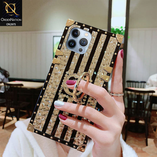 iPhone 11 Pro Cover - Design 2 - 3D illusion Gold Flowers Soft Trunk Case With Ring Holder