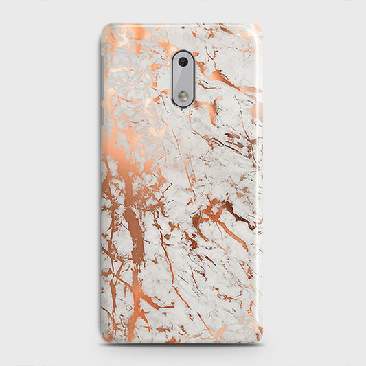 Nokia 6 Cover - In Chic Rose Gold Chrome Style Printed Hard Case with Life Time Colors Guarantee