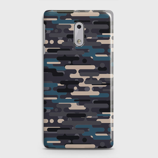 Nokia 6 Cover - Camo Series 2 - Blue & Grey Design - Matte Finish - Snap On Hard Case with LifeTime Colors Guarantee
