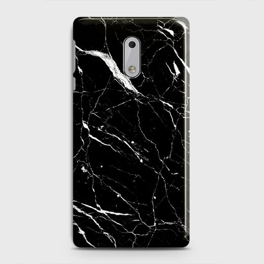 Nokia 6 Cover - Matte Finish - Trendy Black Marble Printed Hard Case With Life Time Guarantee