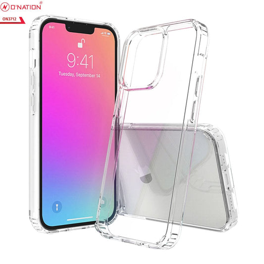 iPhone 13 Pro Cover  - ONation Crystal Series - Premium Quality Clear Case No Yellowing Back With Smart Shockproof Cushions