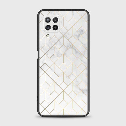 Samsung Galaxy M22 Cover - White Marble Series 2 - D19 - HQ Ultra Shine Premium Infinity Glass Soft Silicon Borders Case ( Fast Delivery )