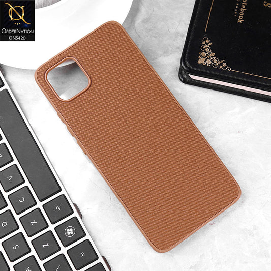 Oppo A16K Cover - Brown - New Dotted Leather Texture Soft Borders Case