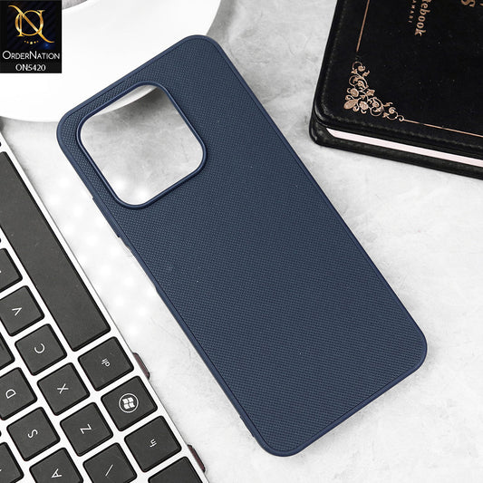 Oppo A3x 5G Cover - Blue - New Dotted Leather Texture Soft Borders Case