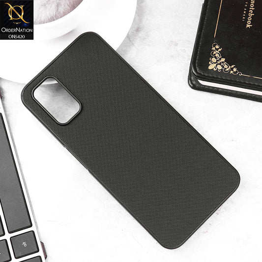 Oppo A72 Cover - Black - New Dotted Leather Texture Soft Borders Case