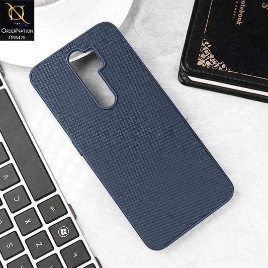 Oppo A9 2020 Cover - Blue - New Dotted Leather Texture Soft Borders Case