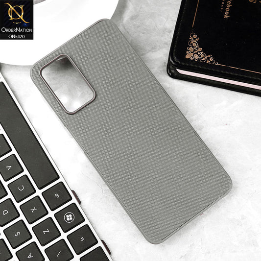 Oppo F19s Cover - Gray - New Dotted Leather Texture Soft Borders Case