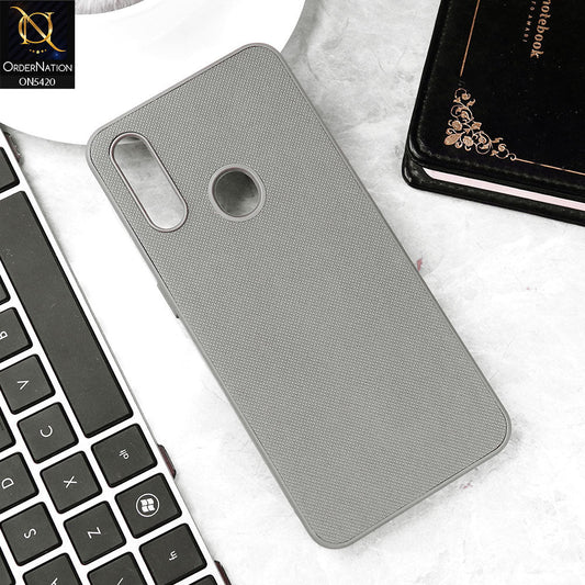 Oppo A8 Cover - Gray - New Dotted Leather Texture Soft Borders Case