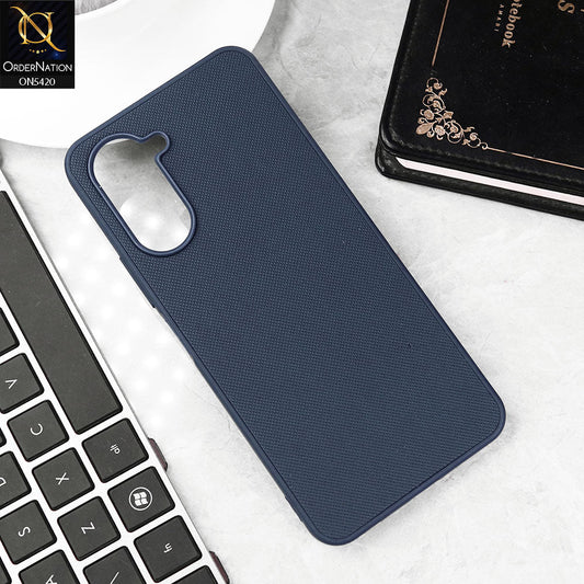 Vivo Y18 Cover - Blue - New Dotted Leather Texture Soft Borders Case