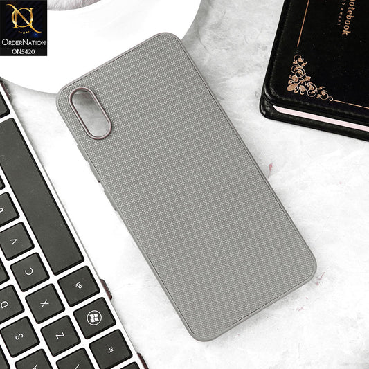 Vivo Y90 Cover - Gray - New Dotted Leather Texture Soft Borders Case