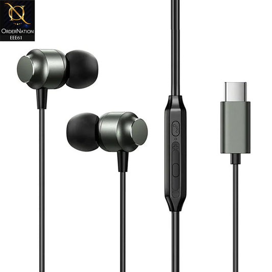Joyroom JR-EC06 TYPE-C Series In-Ear Metal Wired Earbuds - Black