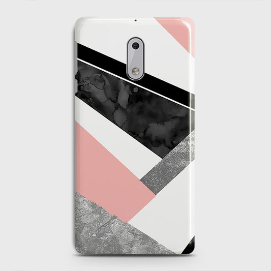 Nokia 6 Cover - Geometric Luxe Marble Trendy Printed Hard Case With Life Time Colour Guarantee B75