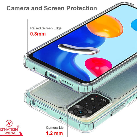 Xiaomi Redmi Note 11 Cover  - ONation Crystal Series - Premium Quality Clear Case No Yellowing Back With Smart Shockproof Cushions