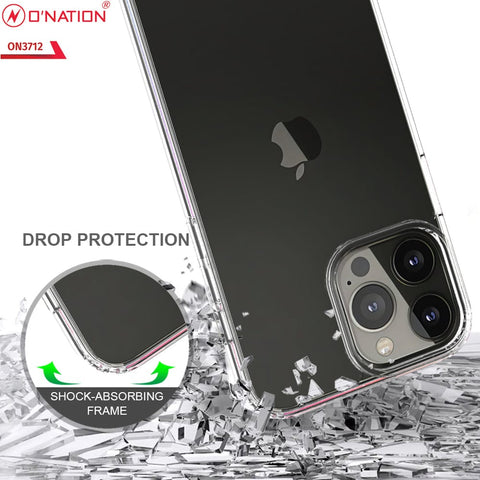 iPhone 13 Pro Max Cover - Black - ONation Crystal Series - Premium Quality Clear Case No Yellowing Back With Smart Shockproof Cushions