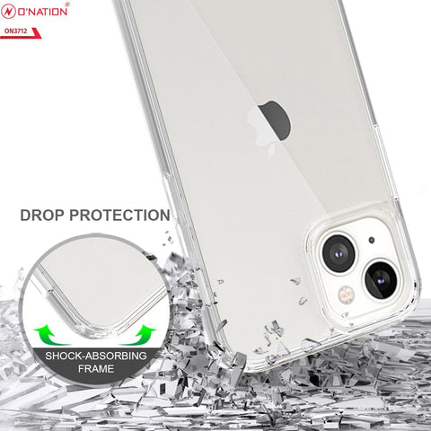 iPhone 14 Cover  - ONation Crystal Series - Premium Quality Clear Case No Yellowing Back With Smart Shockproof Cushions
