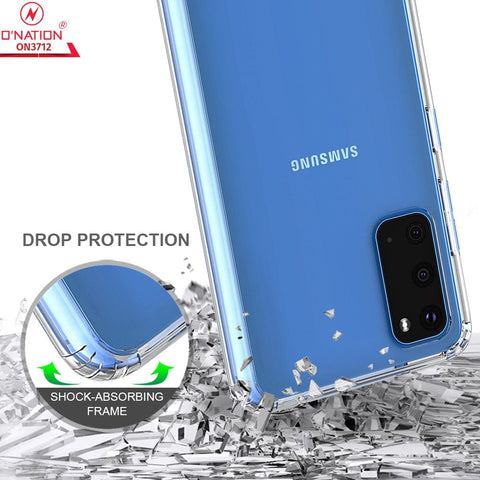 Samsung Galaxy S20 Cover  - ONation Crystal Series - Premium Quality Clear Case No Yellowing Back With Smart Shockproof Cushions