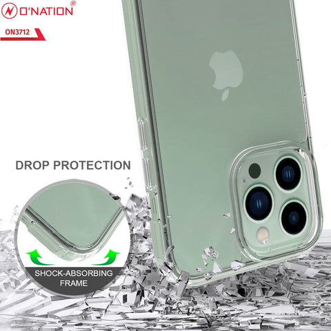 iPhone 14 Pro Max Cover - Black - ONation Crystal Series - Premium Quality Clear Case No Yellowing Back With Smart Shockproof Cushions
