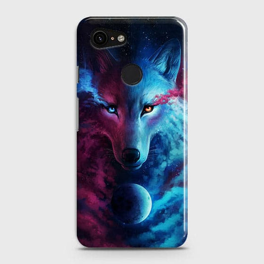Google Pixel 3 XL Cover - Infinity Wolf Trendy Printed Hard Case with Life Time Colors Guarantee ( Fast Delivery )