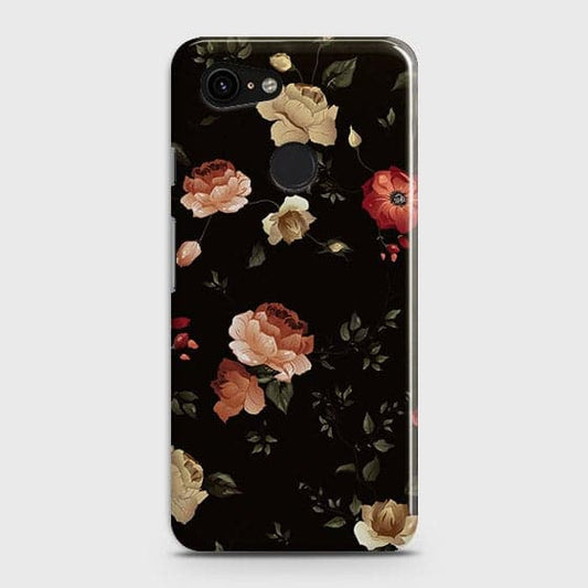 Google Pixel 3 XL Cover - Matte Finish - Dark Rose Vintage Flowers Printed Hard Case with Life Time Colors Guarantee ( Fast Delivery )