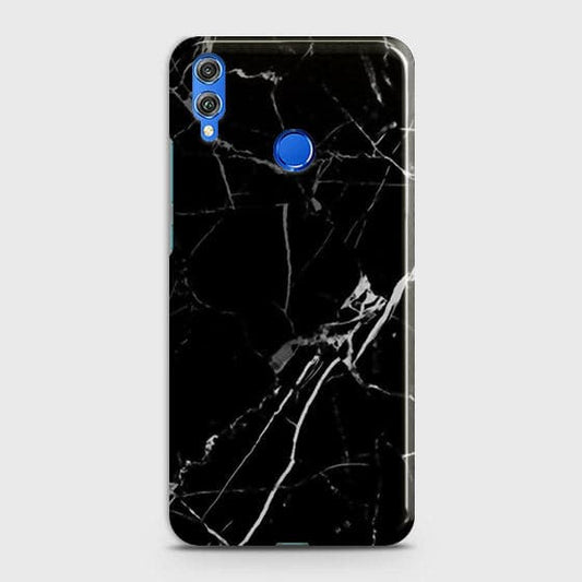 Huawei Honor 8C Cover - Black Modern Classic Marble Printed Hard Case with Life Time Colors Guarantee (Fast Delivery)