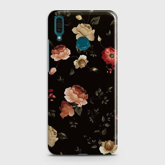 Huawei Honor Play Cover - Matte Finish - Dark Rose Vintage Flowers Printed Hard Case with Life Time Colors Guarantee  B (34) 1 ( Fast Delivery )