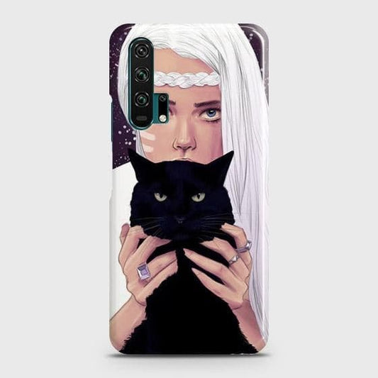 Honor 20 Cover - Trendy Wild Black Cat Printed Hard Case with Life Time Colors Guarantee b60 ( Fast Delivery )