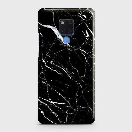 Huawei Mate 20 Cover - Trendy Black Marble Printed Hard Case with Life Time Colors Guarantee ( Fast Delivery )
