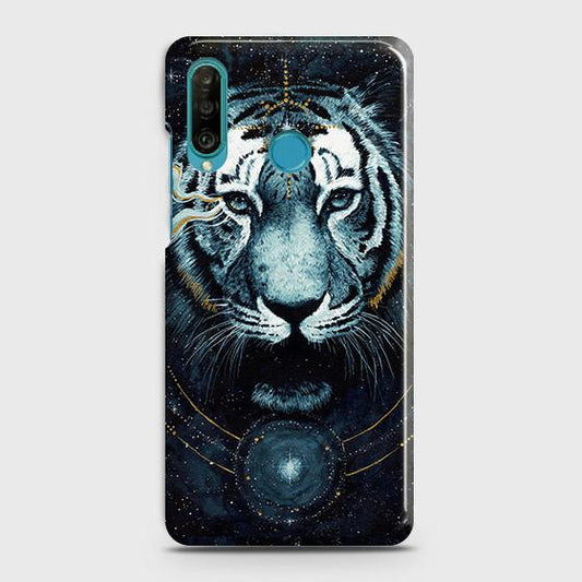 Huawei P30 lite Cover - Vintage Galaxy Tiger Printed Hard Case with Life Time Colors Guarantee (3) ( Fast Delivery )