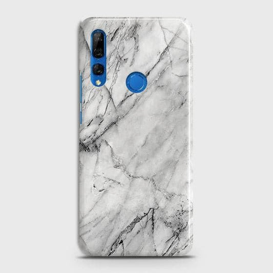 Huawei Y9 Prime 2019 Cover - Matte Finish - Trendy White Floor Marble Printed Hard Case with Life Time Colors Guarantee - D2 ( Fast Delivery )