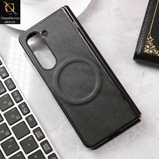 Samsung Galaxy Z Fold 5 5G Cover - Black - New Premium High Quality Soft Leather Case
