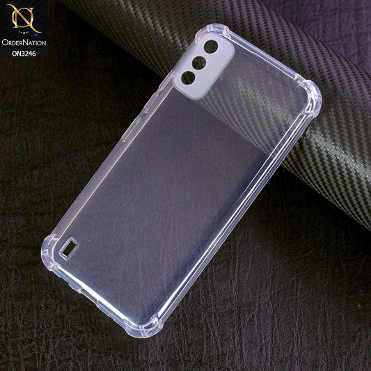 Itel A26 Cover - Soft 4D Design Shockproof Silicone Transparent Clear Camera Protection Case