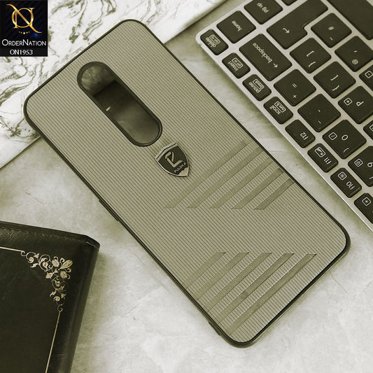 Oppo F11 Pro Cover - Grey - Puloka Linning Style Soft Borders Back Shell Case