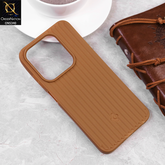 Tecno Spark Go 1 Cover - Brown - New Woody Texture Soft Silicone Case