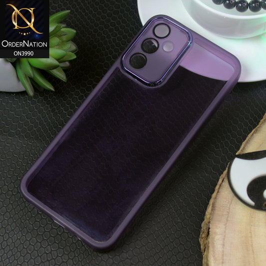 Samsung Galaxy A14 Cover - Purple - Soft Silicone Transparent Case with Camera Lense Protection
