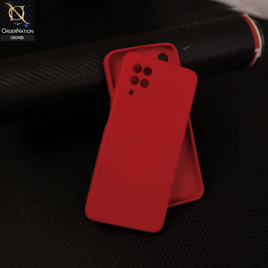 Samsung Galaxy A12 Cover - Dark Red - ONation Silica Gel Series - HQ Liquid Silicone Elegant Colors Camera Protection Soft Case