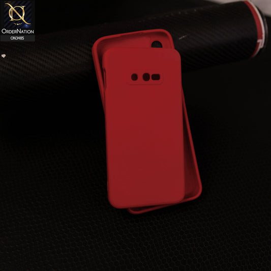Samsung Galaxy S10e Cover - Dark Red - ONation Silica Gel Series - HQ Liquid Silicone Elegant Colors Camera Protection Soft Case