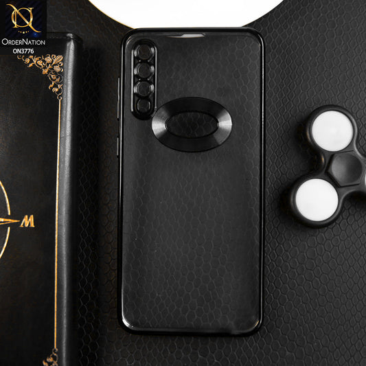 Samsung Galaxy A50s Cover - Black -  Electroplating Borders Logo Hole Camera Lens Protection Soft Silicone Case