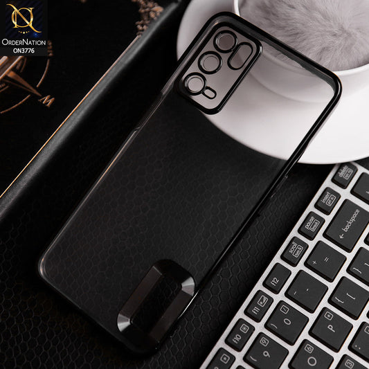 Oppo A55 5G Cover - Black -  Electroplating Borders Logo Hole Camera Lens Protection Soft Silicone Case