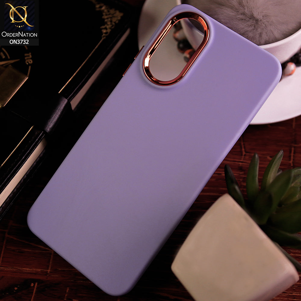 Oppo A17 Cover - Purple -Electroplated Camera Border Soft Silicon Case