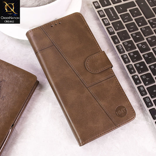 Vivo Y50 Cover - Dark Brown -  Premium Leather Magnetic Flip Book Covers With Card Holding Option