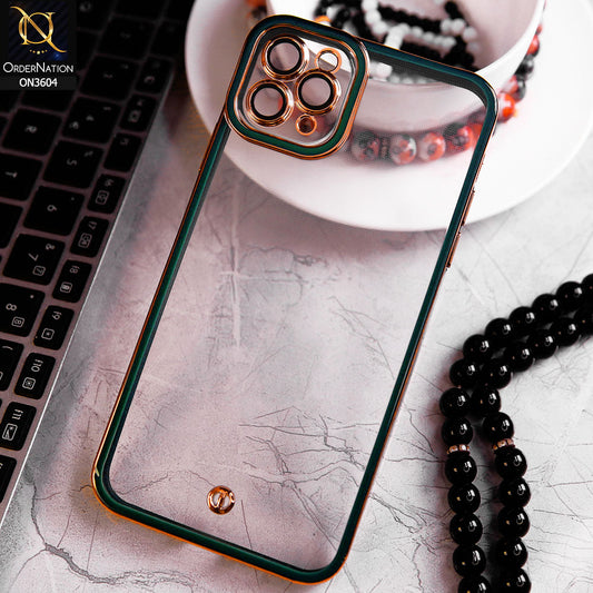 iPhone 11 Pro Max Cover - Green - New Electroplated Side Borders Camera And Lense Protection Case