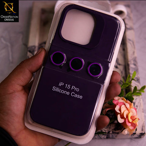 iPhone 15 Pro Cover - Purple - New Applicable Drop-Resistant Phone Case with Lens Protector Soft Case
