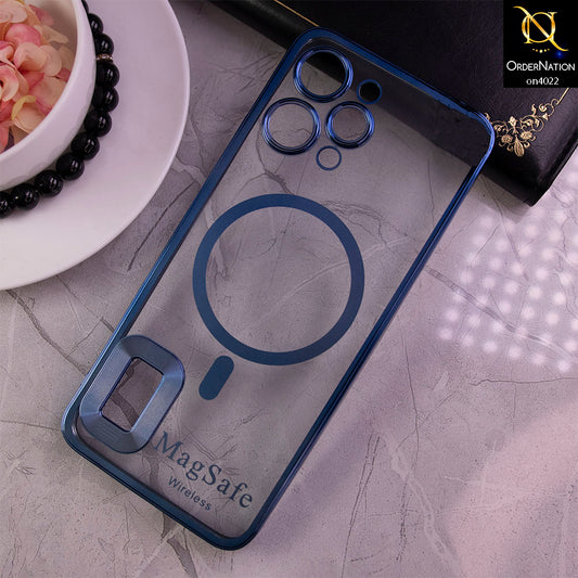 Xiaomi Redmi Note 12R -  Blue -  Electroplated Shiny Borders Soft Silicone Camera Protection Clear Case