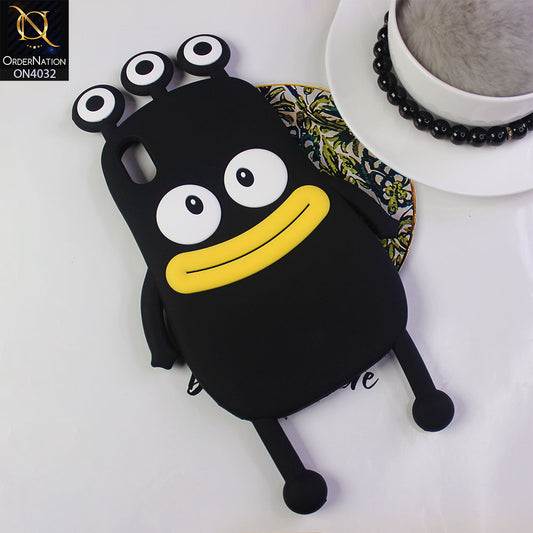 iPhone XS Max Cover - Black - 3D Cartoon Big Eyes Sausage Mouth Protective Soft Silicone Back Cover Case