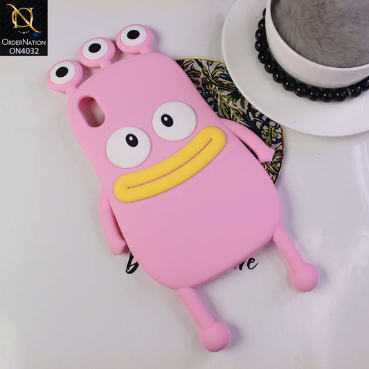 iPhone XS Max Cover - Pink - 3D Cartoon Big Eyes Sausage Mouth Protective Soft Silicone Back Cover Case