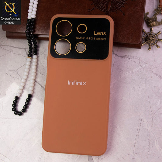 Infinix Note 30 - Brown - Glass Lense Ultra Camera Protection Soft Silicon Case