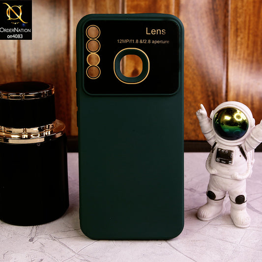 Infinix Hot 8 -Green - Glass Lense Ultra Camera Protection Soft Silicon Case