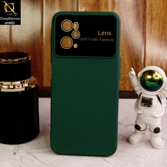 Oppo A36 Cover - Green - Glass Lense Ultra Camera Protection Soft Silicon Case